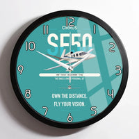Thumbnail for Cirrus Vision Jet G2+ design on turquoise framed wall clock