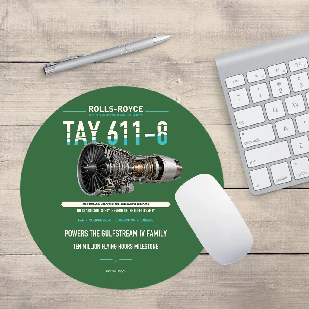 TAY 611-8 design on green round mouse pad