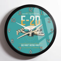 Thumbnail for E-2D Advanced Hawkeye design on turquoise framed wall clock