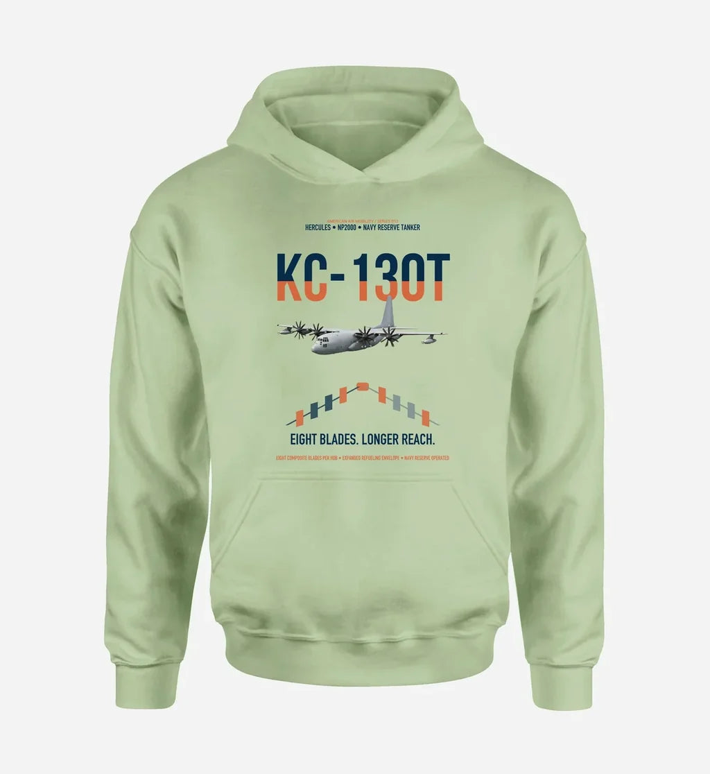 KC-130T NP2000 design on light green double-side hoodie, single-side print