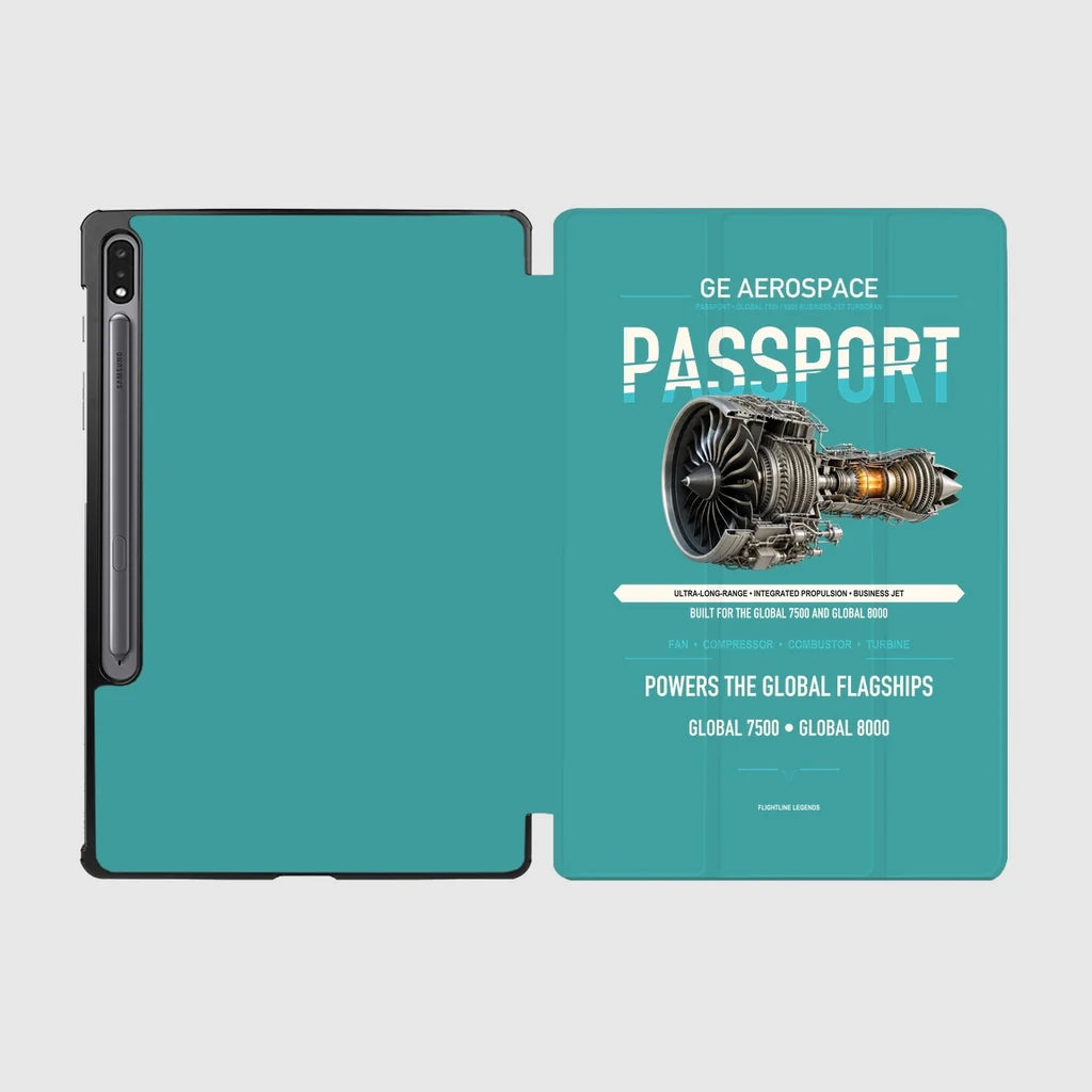 PASSPORT design on turquoise samsung tablet tablet case