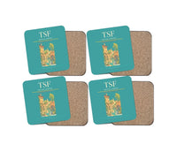 Thumbnail for Treviso Airport (TSF) design on turquoise 4 pieces set coaster