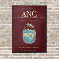 Thumbnail for Ted Stevens Anchorage International Airport ANC - Canvas Framed - Dark Red