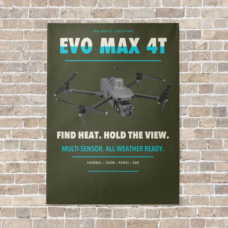 Autel EVO Max 4T vertical canvas print - no frame - green army background