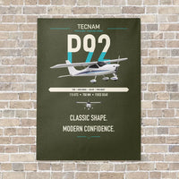 Thumbnail for Tecnam P92 Echo MkII vertical canvas print - no frame - green army background