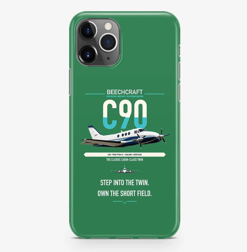 Beechcraft King Air C90 design on green magsafe iphone case, for iPhone Pro Max