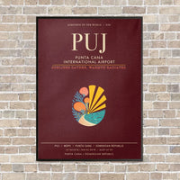 Thumbnail for Punta Cana International Airport PUJ - Canvas Framed - Dark Red