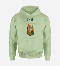 Thumbnail for Columbia Regional Airport (COU) design on light green hoodie single-side print