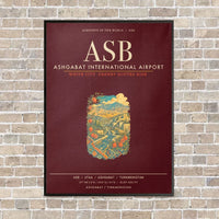 Thumbnail for Ashgabat International Airport ASB - Canvas Framed - Dark Red