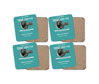 Thumbnail for Embraer ERJ145 design on turquoise 4 pieces set coaster