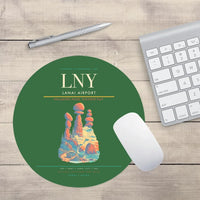 Thumbnail for Lanai Airport (LNY) design on green round mouse pad