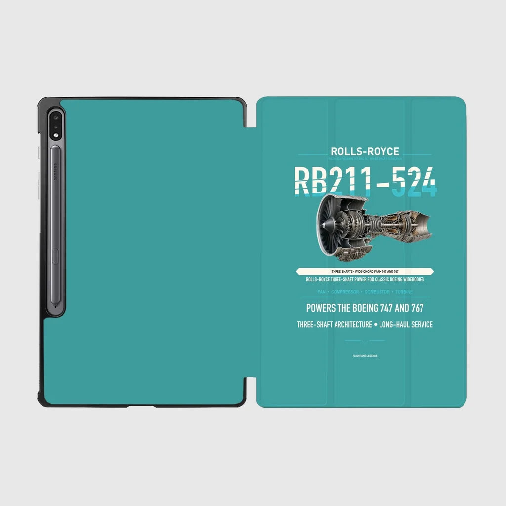 RB211-524 design on turquoise samsung tablet tablet case