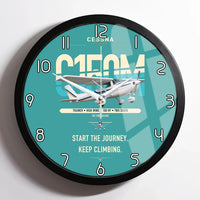 Thumbnail for Cessna 150M design on turquoise framed wall clock