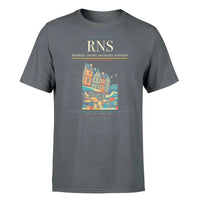 Thumbnail for Rennes–Saint-Jacques Airport (RNS) T-Shirt single-side front print in Gray | rennessaint-jacques-airport-rns-double-side-t-shirt