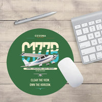 Thumbnail for Cessna 177B Cardinal design on green round mouse pad