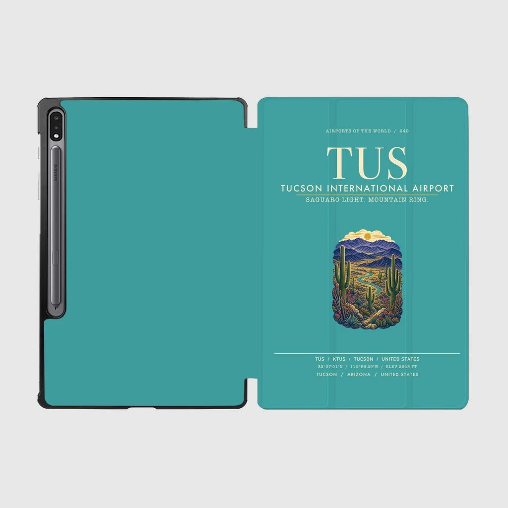 Tucson International Airport (TUS) design on turquoise samsung tablet tablet case