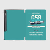 Thumbnail for Beechcraft Baron G58 design on turquoise samsung tablet tablet case