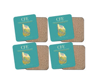 Thumbnail for Clermont-Ferrand Auvergne Airport CFE Coaster 4-Pieces-Set - Turquoise