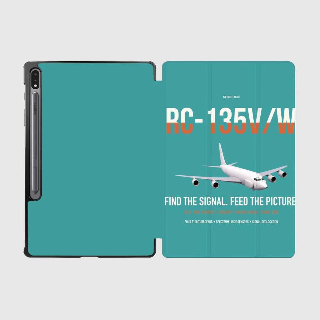 RC-135V W Rivet Joint design on turquoise samsung tablet tablet case