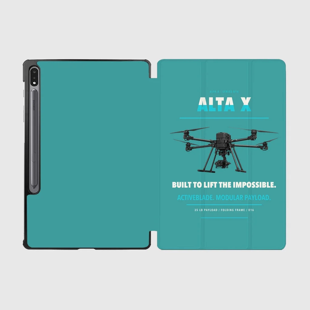 Freefly Alta X design on turquoise samsung tablet tablet case