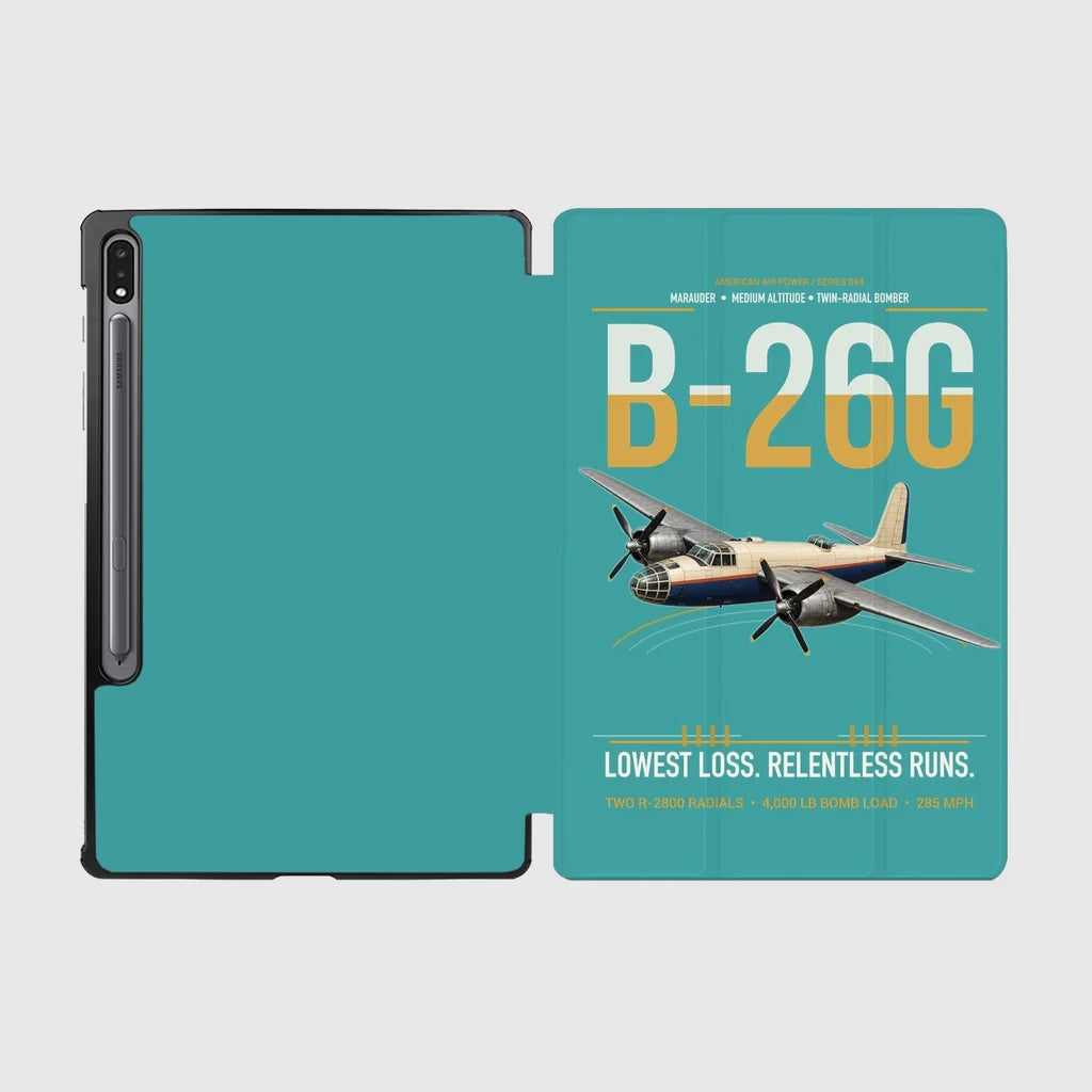 B-26G Marauder design on turquoise samsung tablet tablet case