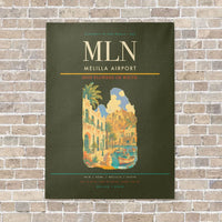 Thumbnail for Melilla Airport MLN vertical canvas print - no frame - green army background