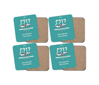 Thumbnail for CASA C-212-400 Aviocar design on turquoise 4 pieces set coaster