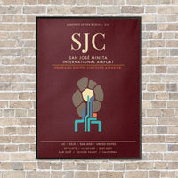 Thumbnail for San Jose Mineta International Airport SJC - Canvas Framed - Dark Red
