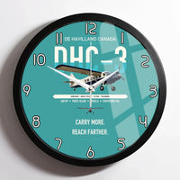 Thumbnail for DHC-3 Otter design on turquoise framed wall clock
