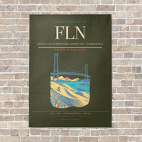 Thumbnail for Hercilio Luz International Airport FLN — Florianopolis vertical canvas print - no frame - green army background