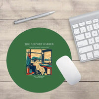 Thumbnail for VINTAGE G4377 - The Airport Barber - Designed Mouse Pads design on green round