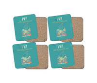 Thumbnail for Matecaña International Airport (PEI) design on turquoise 4 pieces set coaster