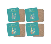 Thumbnail for Baton Rouge Metropolitan Airport BTR Coaster 4-Pieces-Set - Turquoise