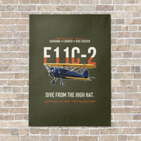 Thumbnail for F11C-2 Goshawk Dive from the High Hat vertical canvas print - no frame - green army background