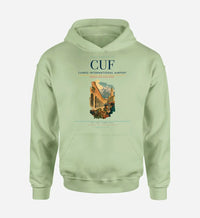 Thumbnail for Cuneo International Airport (CUF) design on light green hoodie single-side print