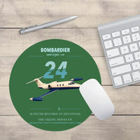Thumbnail for Bombardier Learjet 24 design on green round mouse pad