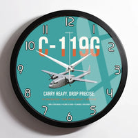 Thumbnail for C-119G Flying Boxcar design on turquoise framed wall clock