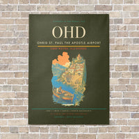 Thumbnail for Ohrid St. Paul the Apostle Airport OHD vertical canvas print - no frame - green army background