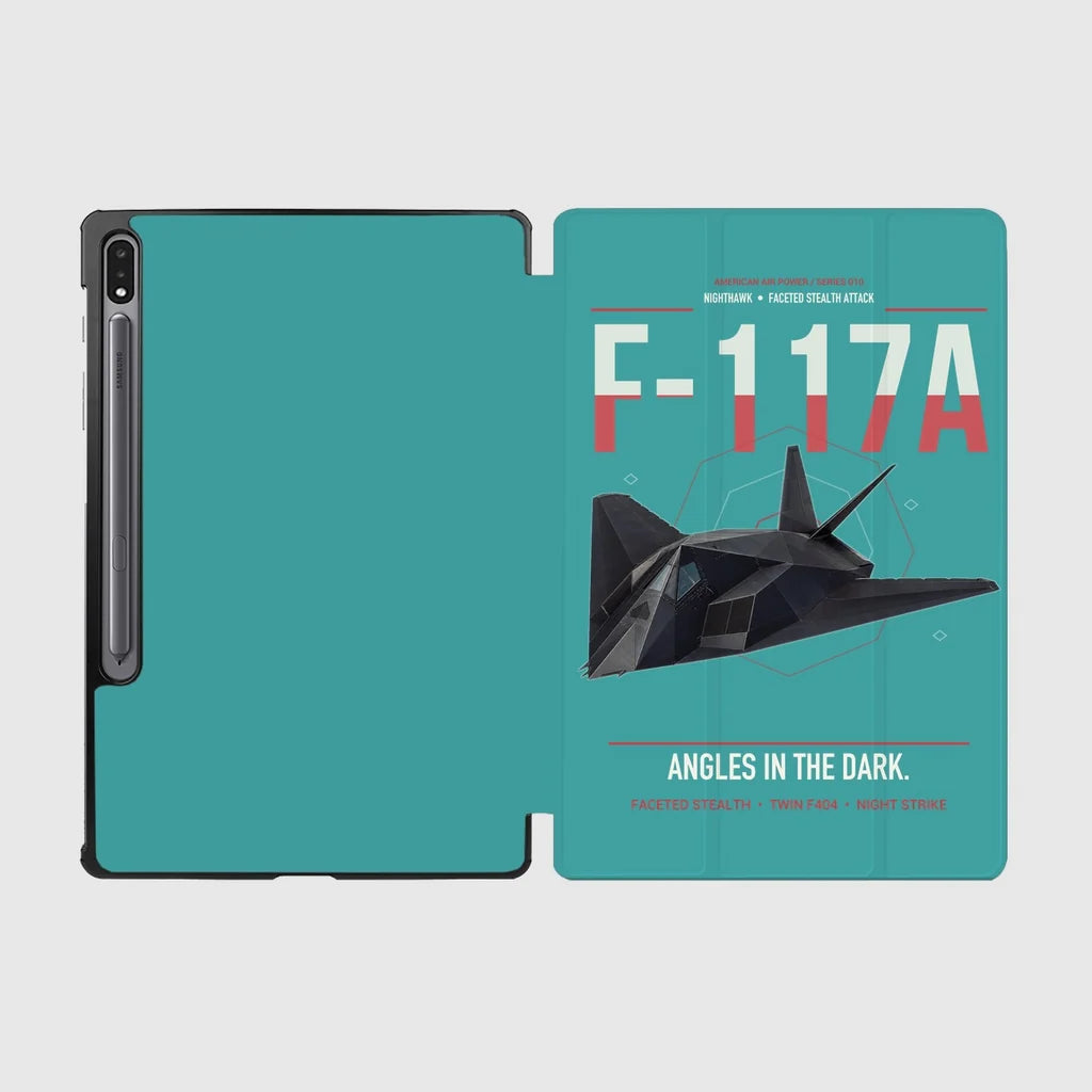 F-117A Nighthawk design on turquoise samsung tablet tablet case