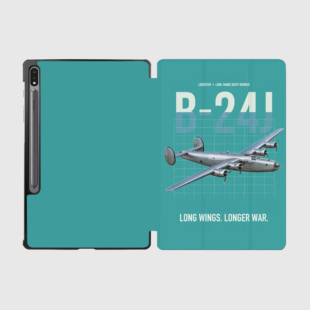 B-24J Liberator design on turquoise samsung tablet tablet case