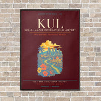 Thumbnail for Kuala Lumpur International Airport KUL - Canvas Framed - Dark Red