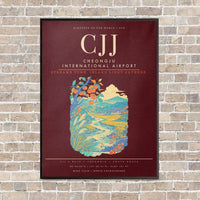 Thumbnail for Cheongju International Airport CJJ - Canvas Framed - Dark Red
