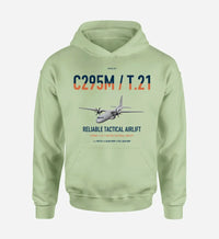 Thumbnail for Airbus C295M T.21 design on light green double-side hoodie, single-side print