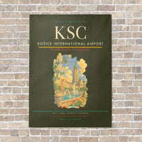 Thumbnail for Košice International Airport KSC vertical canvas print - no frame - green army background