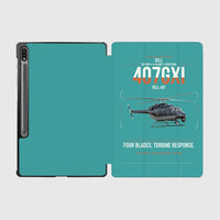 Thumbnail for Bell 407GXi design on turquoise samsung tablet tablet case
