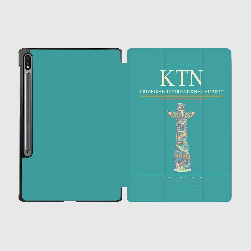 Ketchikan International Airport (KTN) design on turquoise samsung tablet tablet case