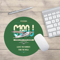 Thumbnail for Cessna 180J Skywagon design on green round mouse pad
