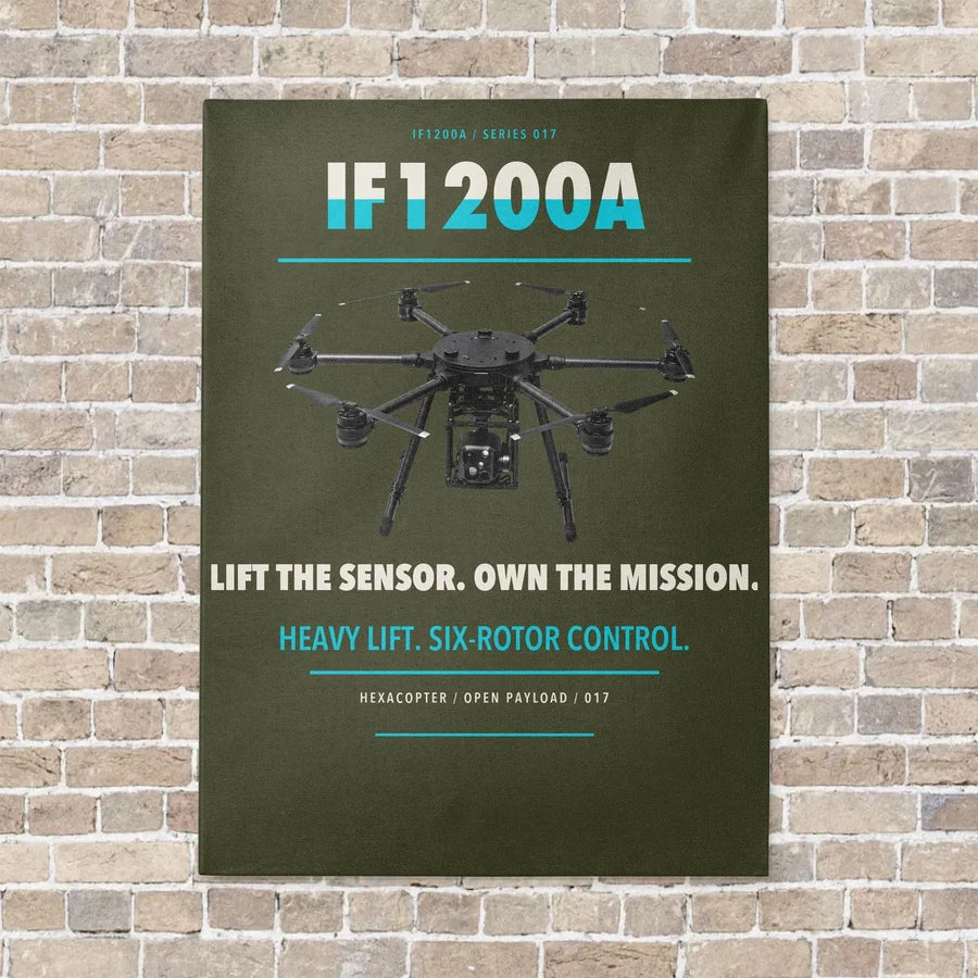 Inspired Flight IF1200A vertical canvas print - no frame - green army background