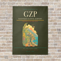 Thumbnail for Gazipasa-Alanya Airport GZP vertical canvas print - no frame - green army background