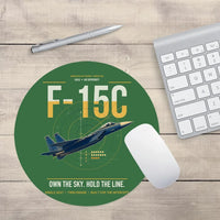 Thumbnail for F-15C Eagle design on green round mouse pad